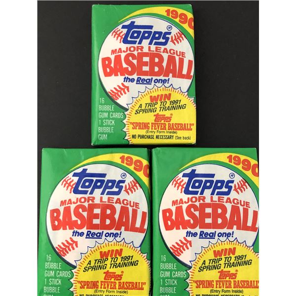 1990 TOPPS Baseball wax packs (3 packs)