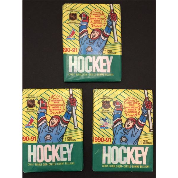 1990-91 O-PEE-CHEE Hockey wax packs (3)