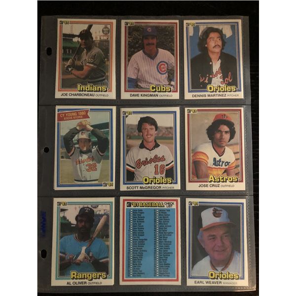 1981 DONRUSS (inaugural issue) Baseball collection - over 200 assorted cards
