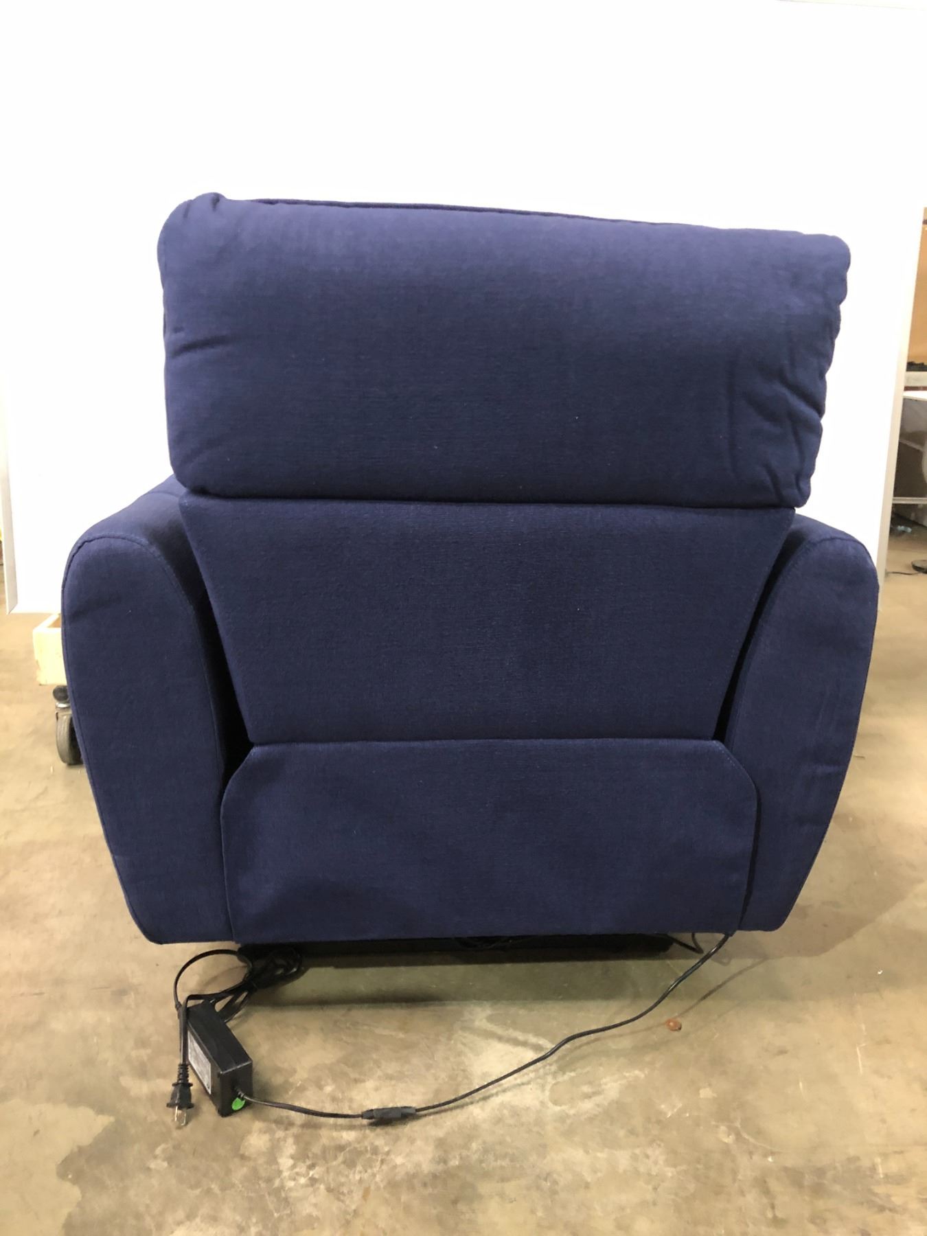 Royal blue power reclining chair (tested, good working condition)