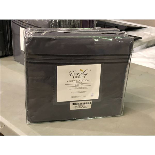 New Everyday Luxury Queen size charcoal grey bed sheet set