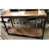 Image 2 : Restoration Hardware metal and wood 2 tier table, 48 x 18
