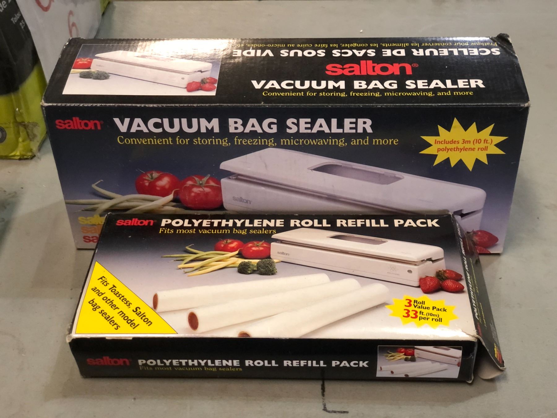 Group of 2 Salton vacuum bag sealers
