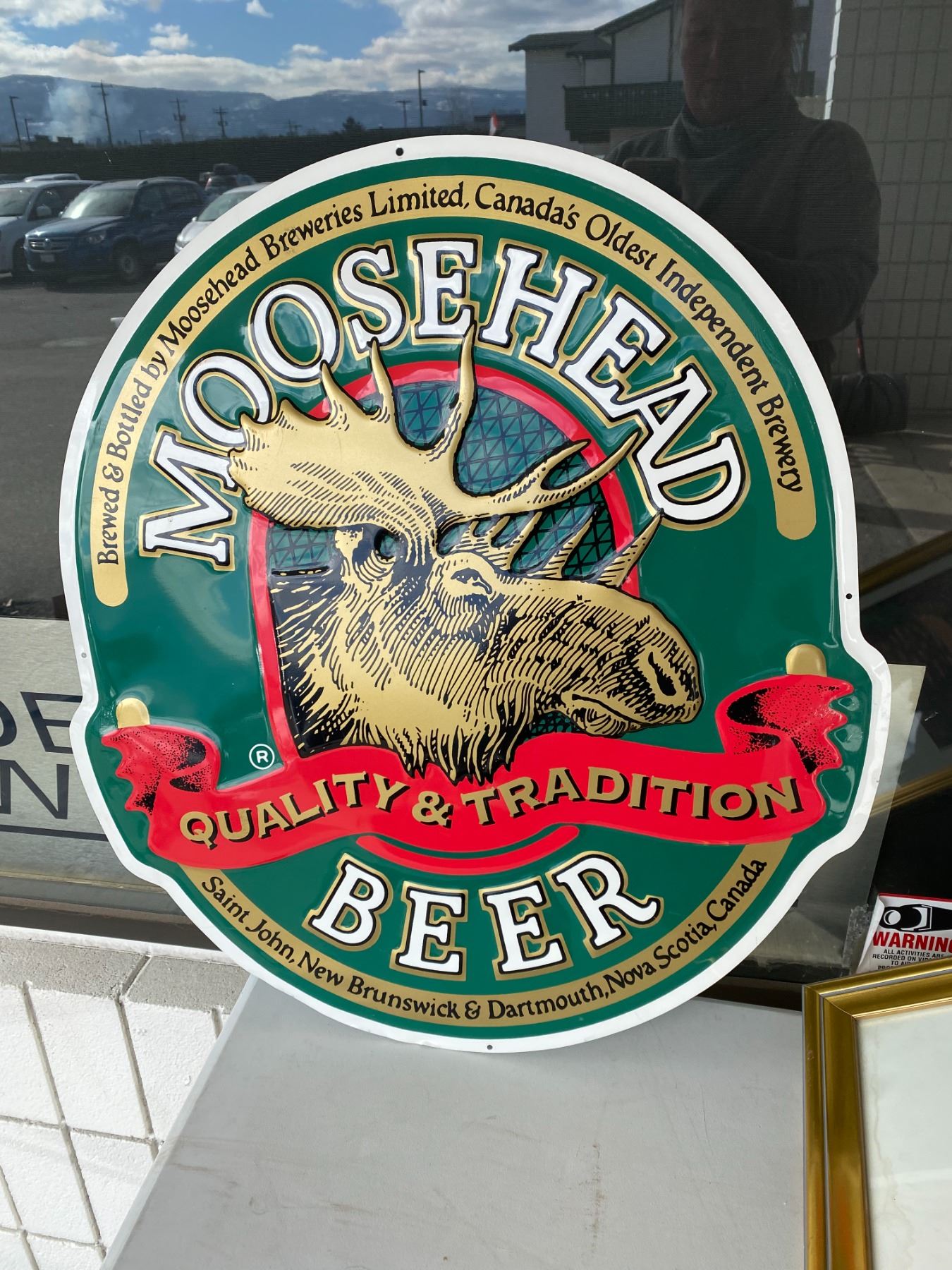 Tin Moosehead sign