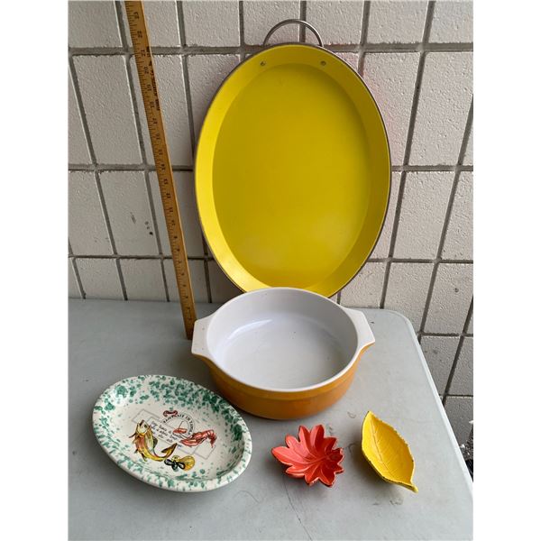 Emile Henry baking dish, tray and other