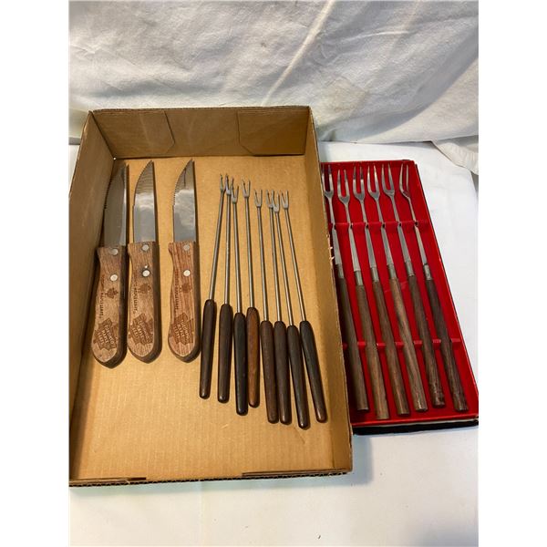 Fondue forks and steak knives