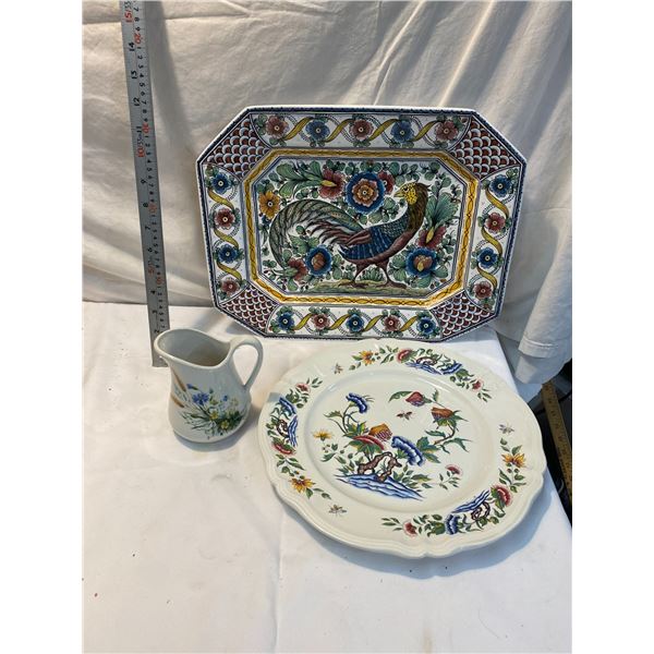 Platters and pitcher
