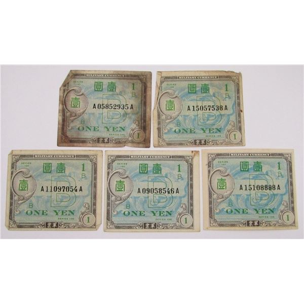 (5) ONE YEN JAPAN MILITARY PAYMENTS