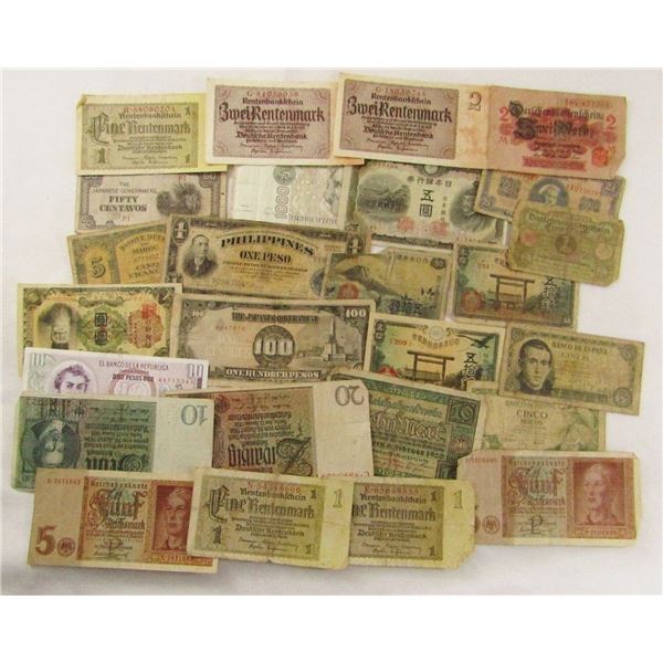 25 pc FOREIGN CURRENCY / PAPER MONEY