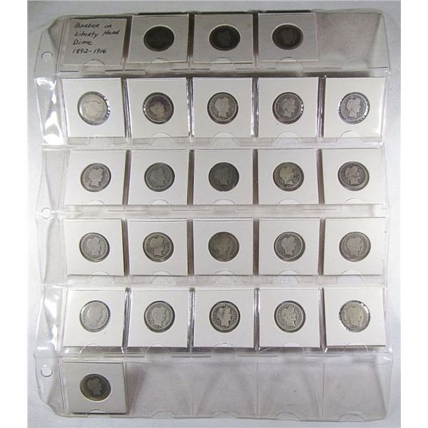 (24) DIFF BARBER DIMES