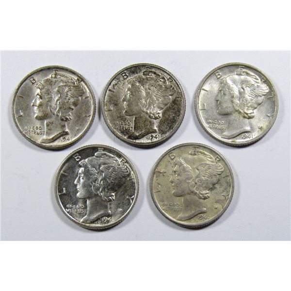 (5) 1941 MERCURY DIMES AU/BU