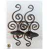 Image 1 : 2 PCS PATTERN WALL MOUNTED CANDLESTICK HOLDER