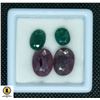 Image 1 : #41-GENUINE EMERALD 4.90 CT & RUBY 18.75CT GEMSTON