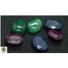 Image 1 : #62-GENUINE RUBY,SAPPHIRE,EMERALD GEMSTONE 70.60CT