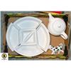 Image 1 : FLAT OF HOUSEHOLD ITEMS INCLUDING CERAMIC PARTY