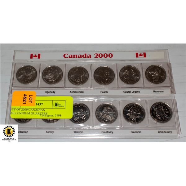 SET OF 2000 CANADIAN MILLENNIUM QUARTERS