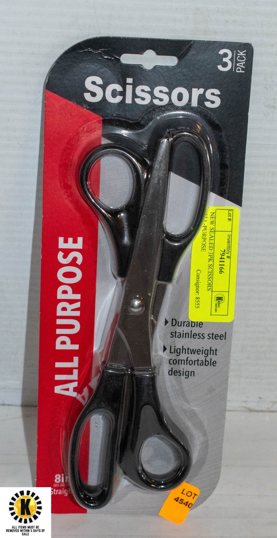 NEW SEALED 3PK SCISSORS ALL-PURPOSE