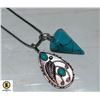 Image 1 : 2 NEW STAINLESS STEEL SET FAUX TURQUOISE