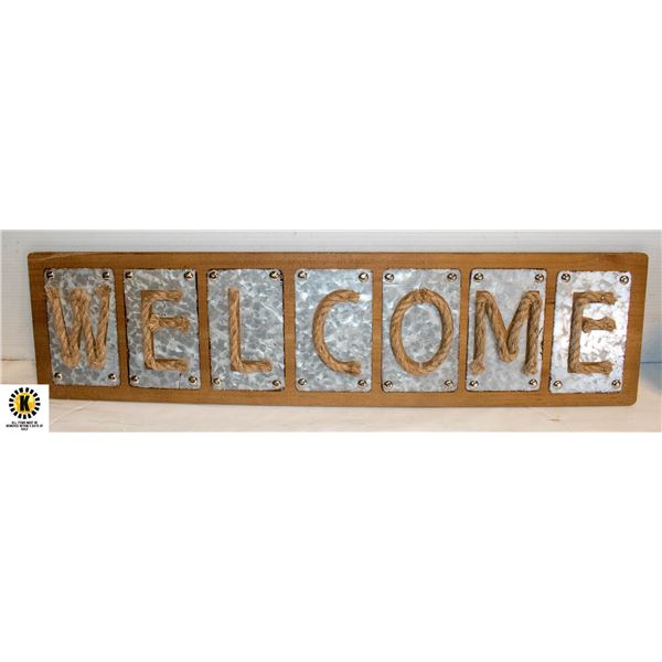 WOOD & METAL WELCOME SIGN
