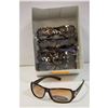 6 PAIRS BROWN WITH CHROME ACCENT MODERN SUNGLASSES