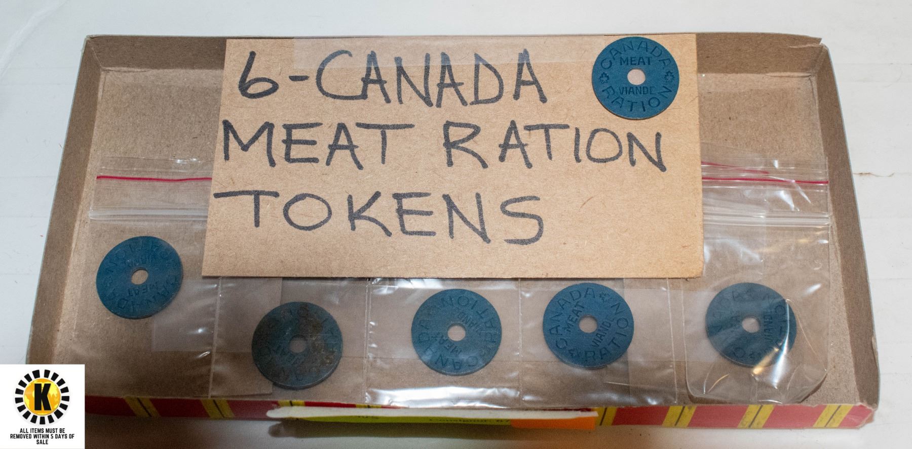 Meat Ration Token 6 - CANADA MEAT RATION TOKENS - WWII - 1940'S