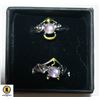 Image 1 : NEW MOONSTONE RING SET (2) ADJUSTABLE SHANKS