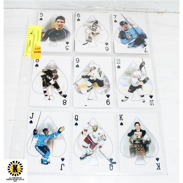 SHEET OF 12 SIDNEY CROSBY PLAYING CARDS 2