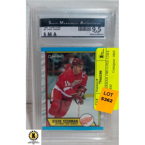 STEVE YZERMAN 1989 O PEE CHEE #83 GRADED