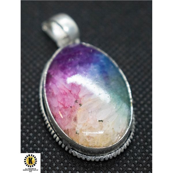 #291-NARURAL RAINBOW SOLAR QUARTZ PENDANT