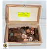 Image 1 : WOOD CHEST FULL OF U.S.A PENNIES UNSORTED-ESTATE