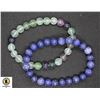 Image 1 : #163-NATURAL FLUORITE & LAPIS LAZULI BRACELET