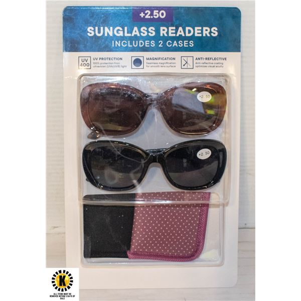 NEW SUNGLASS READERS +2.50 INCLUDES