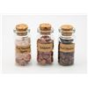 Image 2 : 3 MINI GLASS JARS FILLED WITH GEMSTONES: GOLDSTONE