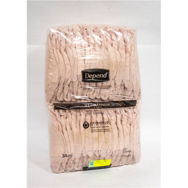 PACK OF 34 XL DEPENDS