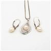 Image 1 : 925 SILVER CULTURED PEARL NECKLACE & EARRING