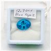 Image 1 : OVAL SHAPED BLUE TOPAZ GEMSTONE 12.7 CARAT