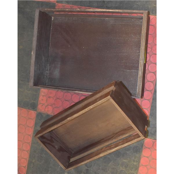 SET OF 2 WOOD STORAGE BOXES