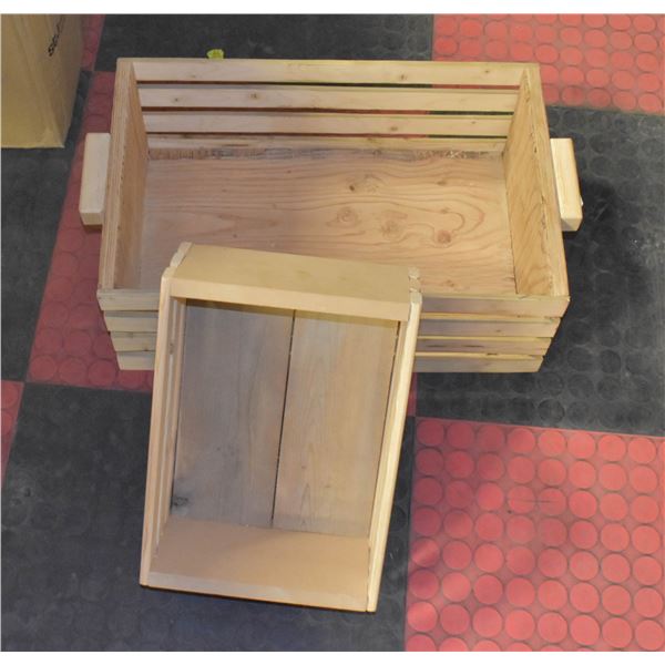 SET OF 2 WOOD STORAGE BOXES