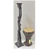 Image 1 : ESTATE VINTAGE WOOD STATUE & TRIBAL HAND