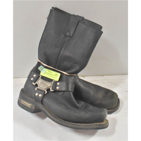 MILWAUKKEE SIZE 10.5 LEATHER BIKER BOOTS-ESTATE