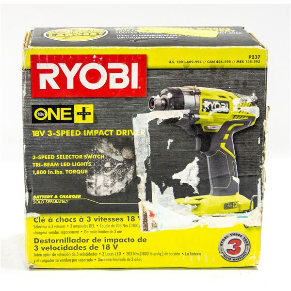 NEW RYOBI ONE 18V 3-SPEED