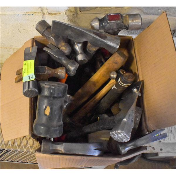 BOX OF 20 ASSORTED HAMMERS