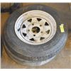 Image 1 : PAIR OF TRAILER TIRES 5.30-12" RIM 5 BOLT PATTERN