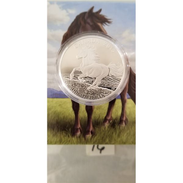 CANADIAN HORSE $100 SILVER COIN .9999%