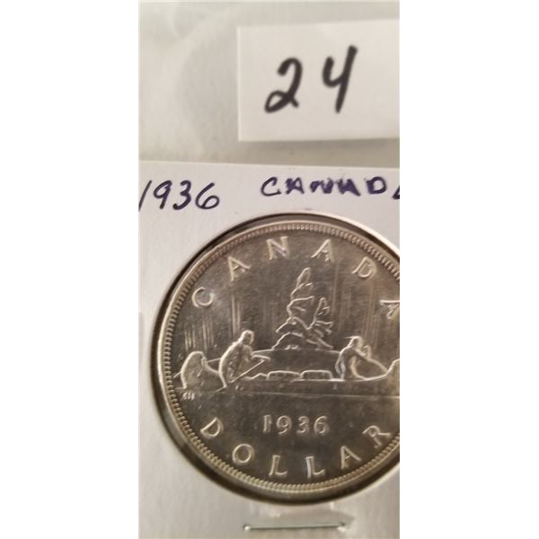 1936 SILVER DOLLAR UNC. NICE COIN