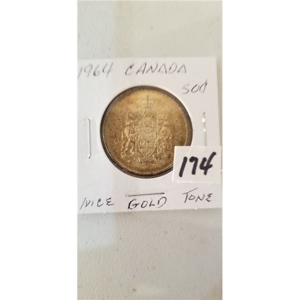 1964 CANADA 50 CENT NICE GOLD TONE