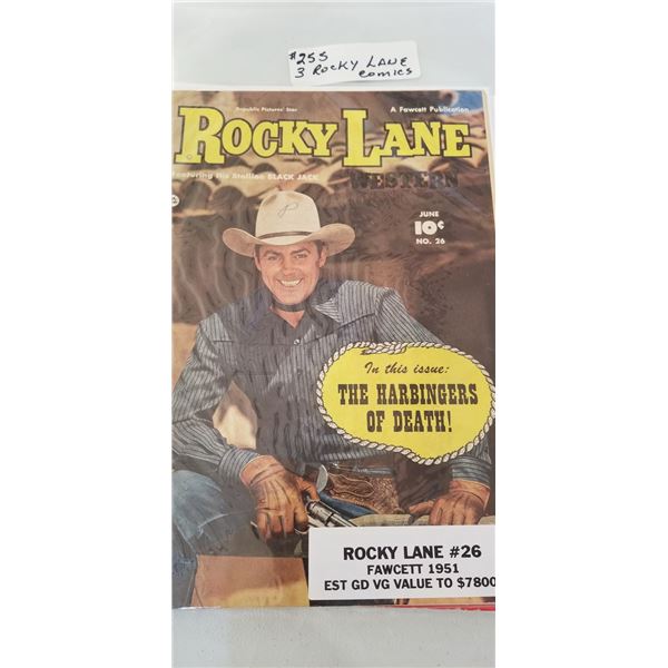 3 ROCKY LANE COMICS NICE CLEAN CONDITION
