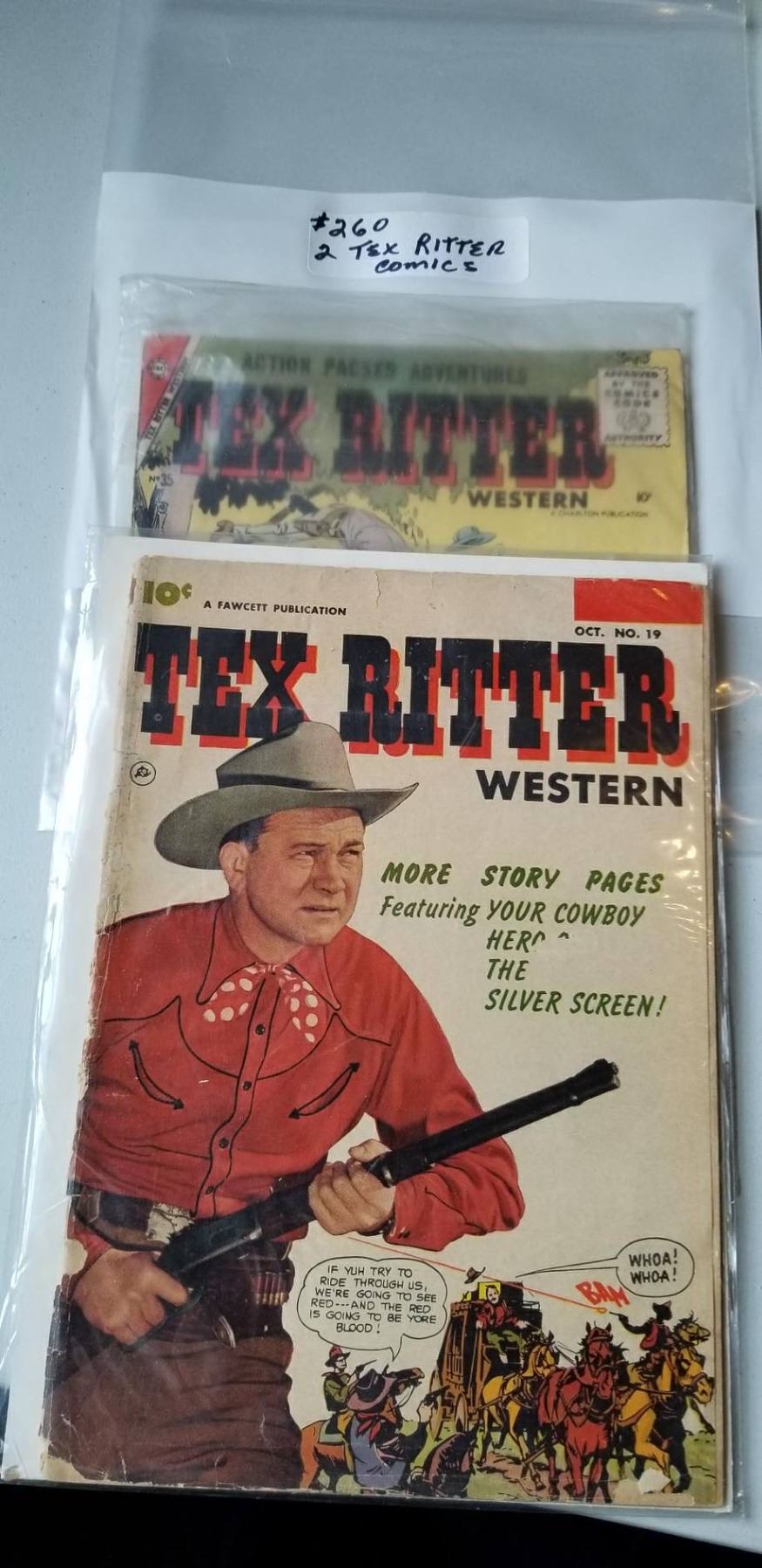 2 TEX RITTER WESTERN 10 CENT COMICS