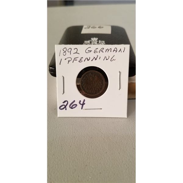 1892 GERMAN 1 PFENNING