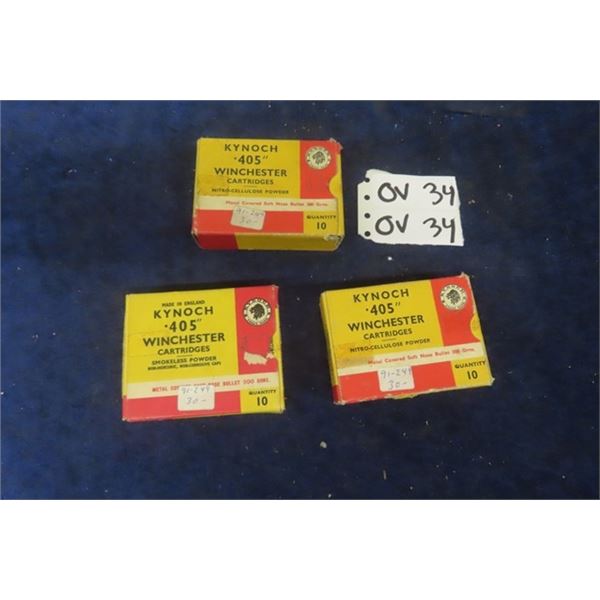 Vintage Kynock 405 Winchester Ammo - 30 Rounds- MUST PROVIDE PROOF OF PAL PRIOR TO PURCHASE - WE DO 
